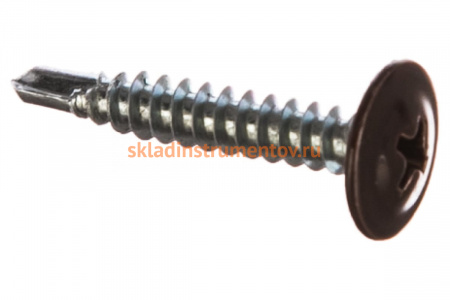 Саморезы с прессшайбой и сверлом по листовому металлу до 2мм Зубр RAL-8017 PH2 4,2х25мм 400шт 300211-42-025-8017