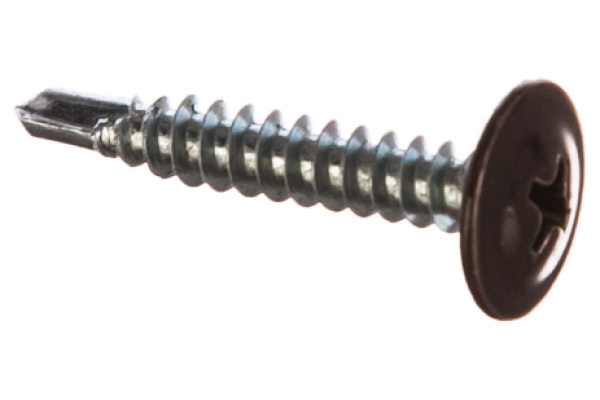 Саморезы с прессшайбой и сверлом по листовому металлу до 2мм Зубр RAL-8017 PH2 4,2х25мм 400шт 300211-42-025-8017