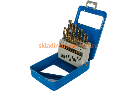 Набор сверл «КОБАЛЬТ» по металлу 19 шт. (1-10 мм; Р6М5К5) Зубр 29626-H19-M