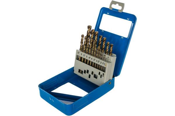 Набор сверл «КОБАЛЬТ» по металлу 19 шт. (1-10 мм; Р6М5К5) Зубр 29626-H19-M