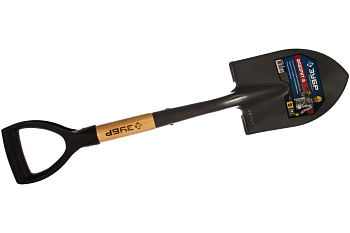 Лопата Зубр ФАВОРИТ-А автомобильная деревянный черенок с рукояткой Проф 4-39504_z01