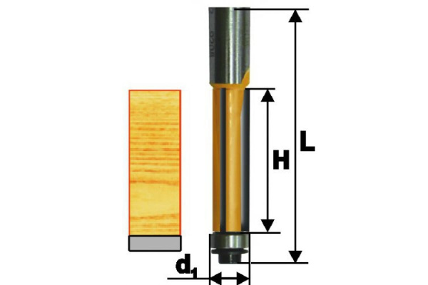 Фреза кромочная прямая (12.7х25 мм; хвостовик 12 мм) по дереву Энкор 10652