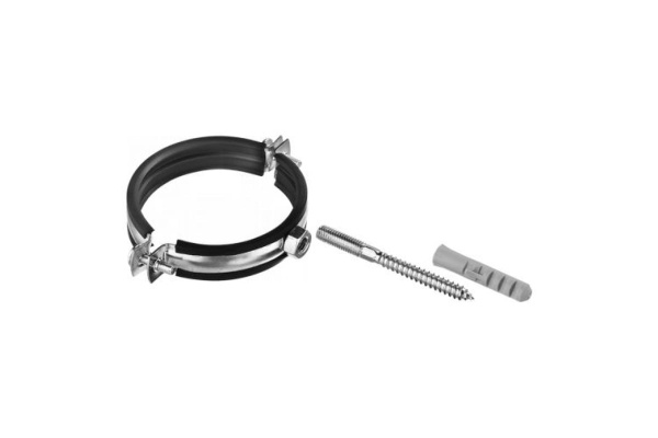 Трубный хомут с гайкой Зубр МАСТЕР с сантехнической шпилькой и дюбелем, 6 37866-159-166