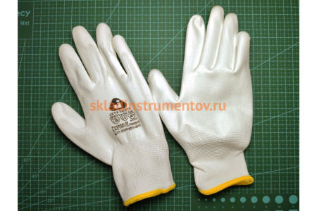 Защитные перчатки с полиуретановым покрытием JetaSafety 12 пар JP011w-M