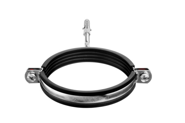 Трубный хомут с гайкой оцинк. в комп. с сантех. шпилькой и дюбелем ЗУБР  2 1/2" 1шт 37866-75-80_z01