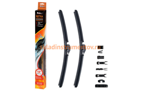 Бескаркасная щетка стеклоочистителя (450 мм, 18", комплект) Airline AWB-BK-450K Бескаркасная щетка стеклоочистителя (450 мм, 18", комплект) Airline AWB-BK-450K