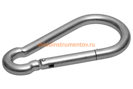 Карабин ЗУБР DIN 5299С, 5мм, 1 шт, оцинкованный, 304546-05