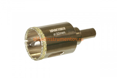 Коронка алмазная по керамограниту/керамике Профи (32х70 мм) ПРАКТИКА 917-620
