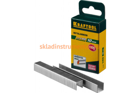 Скобы из закаленной проволоки Kraftool, тип 140 зеленые, 10 мм, 5000 шт 31680-10-5000