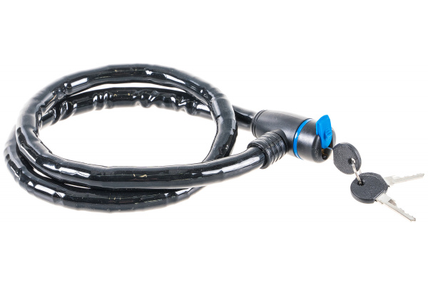 Тросовый усиленный замок Зубр Профессионал 3 ключа в комплекте длина троса 1000 мм d 18 мм 37260-100