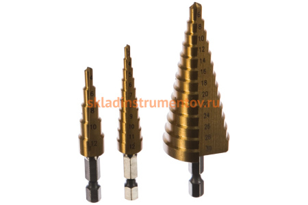 Набор ступенчатых сверл по металлу 3-30 мм AIST 00-00021144