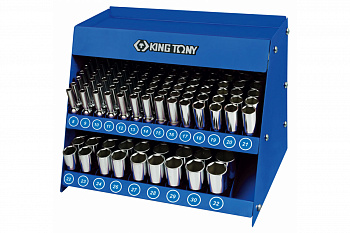 Стенд с глубокими торцевыми головками серия 4230M (165 шт; 8-32 мм; 1/2") KING TONY 4066MR