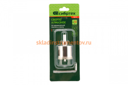 Сверло по керамической плитке и стеклу 32х55 мм СИБРТЕХ 72717