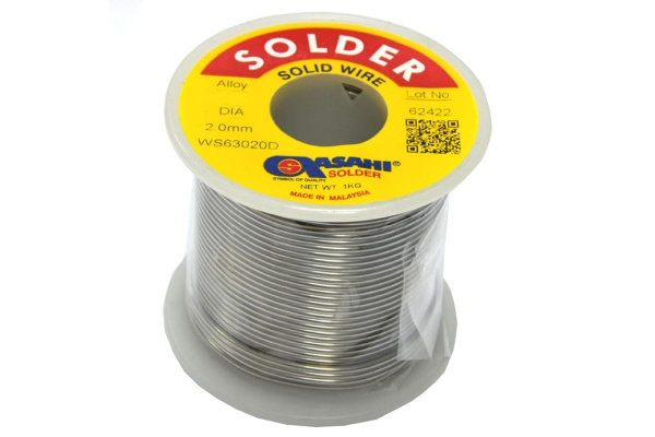 Припой (2 мм, 1 кг, Sn60/Pb40, без флюса) ASAHI 00-00000292 Припой (2 мм, 1 кг, Sn60/Pb40, без флюса) ASAHI 00-00000292