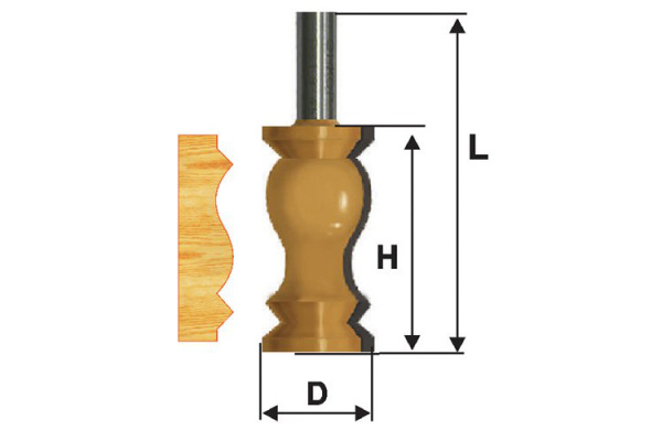Фреза кромочная фигурная (31.8х57 мм; хвостовик 12 мм) Энкор 46421