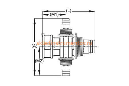 Коллектор сборный крестовой "ШиреФит" (20х16 мм) для трубопровода Зубр 51518-20-16-20