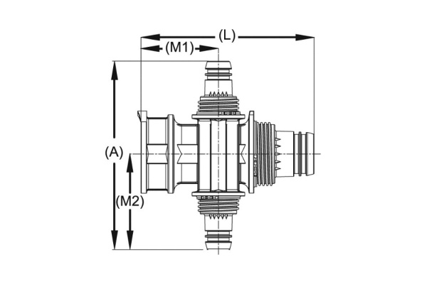Коллектор сборный крестовой "ШиреФит" (20х16 мм) для трубопровода Зубр 51518-20-16-20