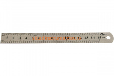 Линейка металлическая с двусторонней шкалой GRIFF D112011 (150х19мм)