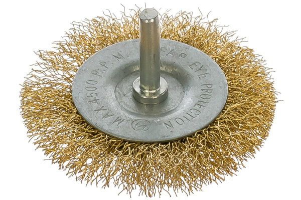Щетка радиальная плоская, латунированная витая проволока, мягкая, 75 мм Vira для дрели 570075