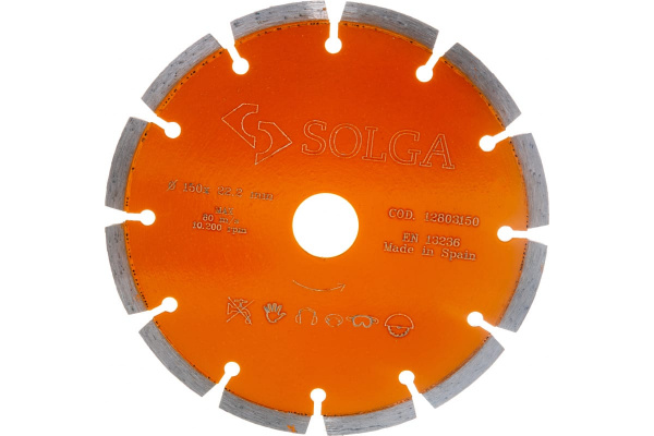 Диск алмазный BASIC сегментный по железобетону (150х22.2 мм) Solga Diamant 12803150