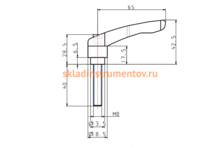 Зажимной рычаг KIPP K0122.2081X40