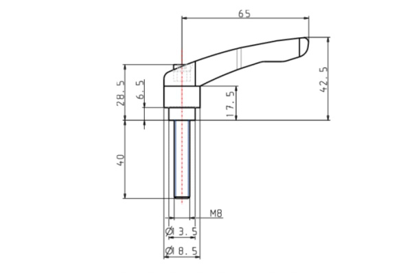 Зажимной рычаг KIPP K0122.2081X40