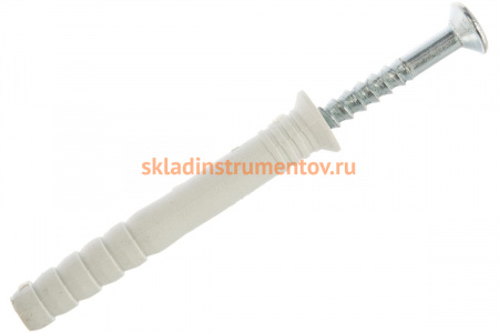 Дюбель-гвоздь нейлоновый с потайным бортиком 60 шт. (8х60 мм; ТФ5) Зубр 4-301375-08-060