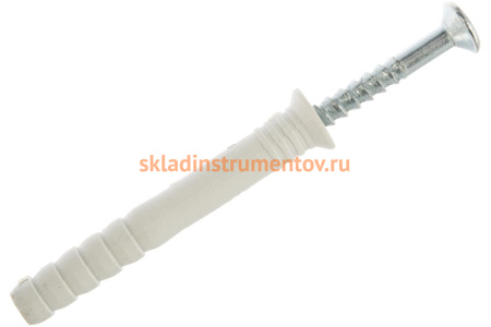 Дюбель-гвоздь нейлоновый с потайным бортиком 60 шт. (8х60 мм; ТФ5) Зубр 4-301375-08-060