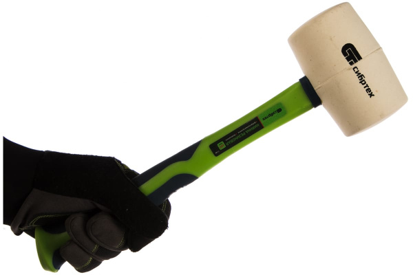 Резиновая киянка, 680г белая резина, фибергласовая рукоятка СИБРТЕХ 11168