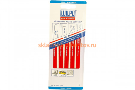 Пилка по металлу MG 31 (5 шт; 132х9.8х1 мм; 105 мм; 25 TPI; HSS) WILPU 257000005