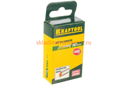 Скоба закаленная (1000 шт; 10 мм; зеленые) Kraftool 31680-10