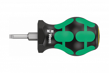 Короткая отвёртка для карбюраторов, шлицевая WERA 335 Stubby SL 3,5x0,6x24,5 мм WE-008840