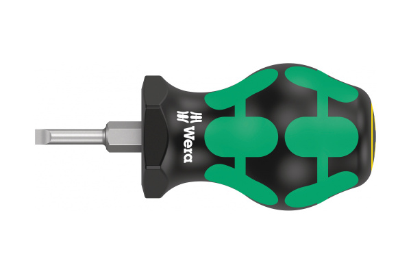 Короткая отвёртка для карбюраторов, шлицевая WERA 335 Stubby SL 3,5x0,6x24,5 мм WE-008840