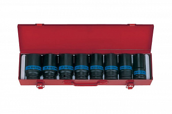 Набор шестигранных ударных глубоких торцевых головок 3/4", 26-38мм 8шт KING TONY 6410MP