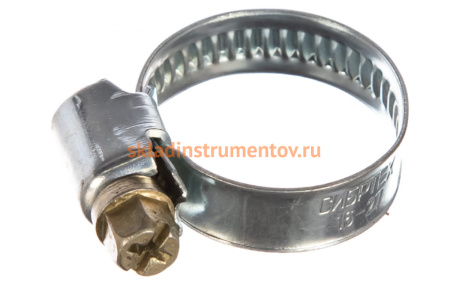 Металлические хомуты СИБРТЕХ, стандартное болтовое крепление, 16-27мм, 2шт, ширина 9мм, 47657