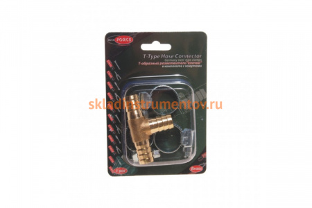 Разветвитель T-образный елочка 12 мм, хомуты в комплекте ROCKFORCE RF-E102-6/4