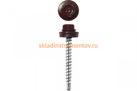 Саморезы для крепления кровель Зубр RAL 3005 темно-красный, оцинкованный, 4.8x70 мм, 160 шт. 4-300315-48-070-3005