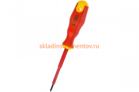 Диэлектрическая отвертка PH0*75mm, CrV, до 1000В, двухкомпонентная рукоятка СИБРТЕХ 12934