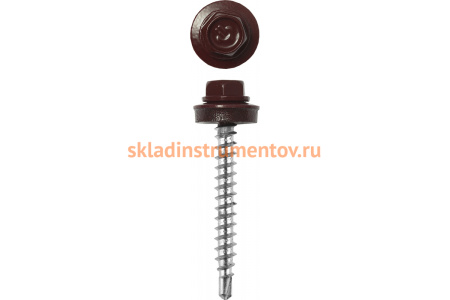 Саморезы для крепления кровель Зубр RAL 3005 темно-красный, оцинкованный, 4.8x70 мм, 160 шт. 4-300315-48-070-3005