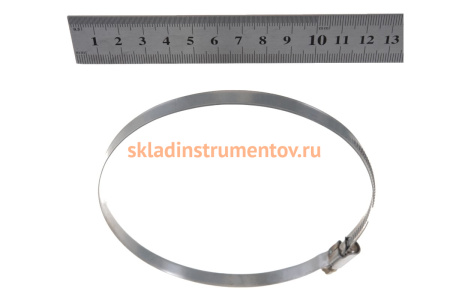 Хомуты СИБРТЕХ, нержавеющая сталь, стандартное болтовое крепление, 110-130мм, 25шт, ширина 9мм 47590