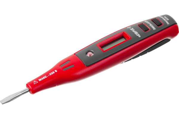 Цифровой тестер напряжения со световым индикатором Зубр "МАСТЕР" 45240