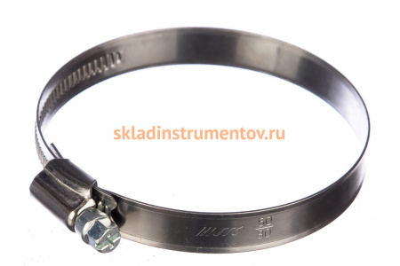 Ленточный червячный хомут 060-080мм нержавеющая сталь JTC-ZN80