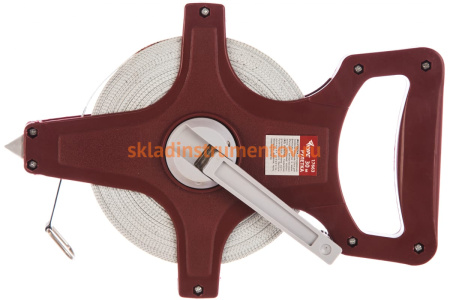 Землемерная рулетка (красный открытый корпус, фибергласовая лента 30 м) КУРС 17663