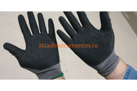 Защитные перчатки с рельефным латексным покрытием Jeta Safety 12 пар JL061/L