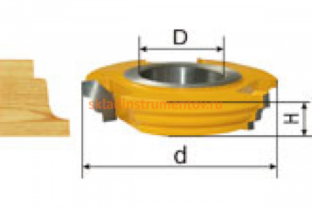 Фреза кромочная калевочная (88.9х32 мм; R 6 мм; H 19 мм) Энкор 19333