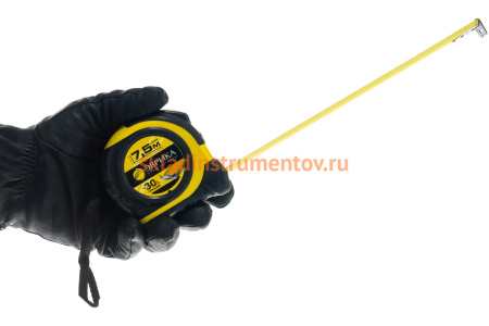 Рулетка ЭВРИКА 7.5м 25мм YELLOW профессиональная Pro-Grade с держателем ER-59725