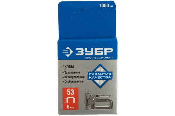 Скобы закаленные «красные» 1000 шт. (тип 53; 6 мм) Зубр 31620-06_z01