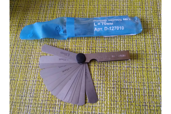 Набор щупов 0.02-0.5 мм, 17 пластин, длина 70 мм GRIFF D127010