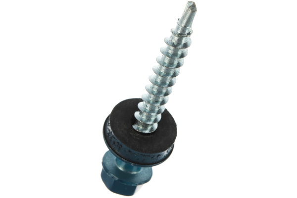 Саморезы Зубр для крепления кровельных материалов к деревянной обрешетке, цвет RAL 5009 небесно-голубой, оцинкованные, 4,8x38мм, 1600шт 4-300310-48-038-5009