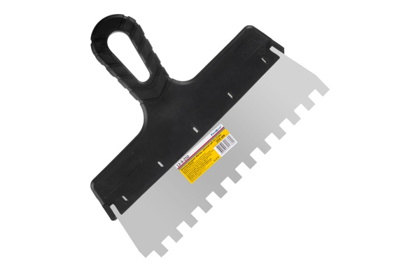 Фасадный зубчатый шпатель (нержавеющая сталь, 250мм, зуб.10x10мм) РемоКолор Мастер 12-9-250